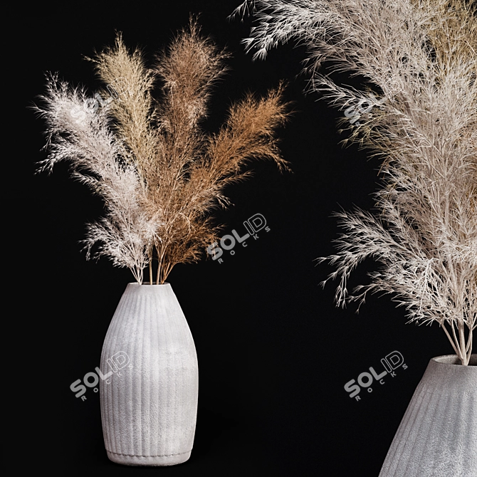 Minimalist Pampas Decoration Set 3D model image 1