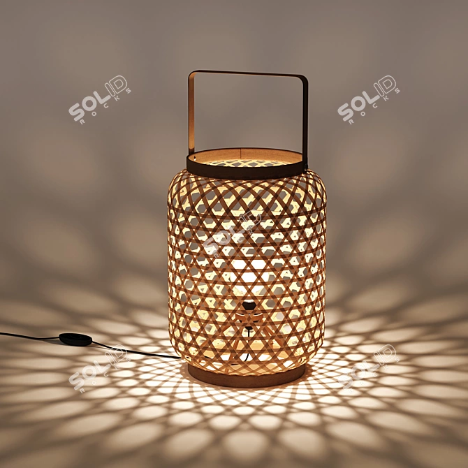 Handmade Bamboo Table Lamp 3D model image 3