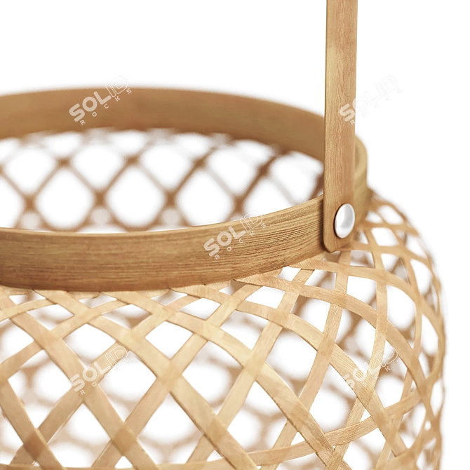 Handmade Bamboo Table Lamp 3D model image 4