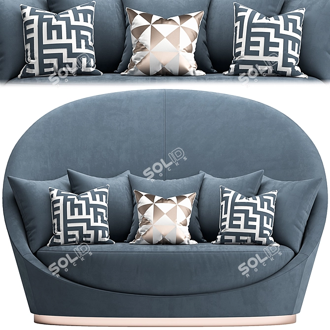Elegant Petalo Sofa: Perfect Comfort for Your Pets 3D model image 1