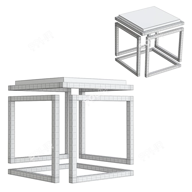 Modern Minimalist Cubus Coffee Table 3D model image 2