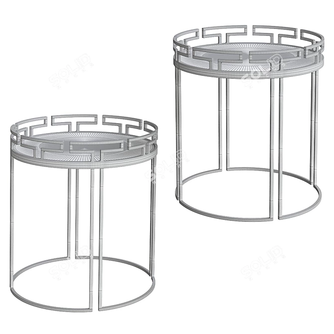 Elegant Doric Side Table 3D model image 2