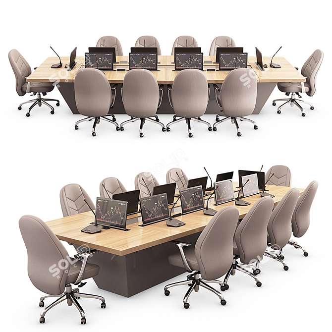 Modern Conference Set with Real 3D Design 3D model image 1