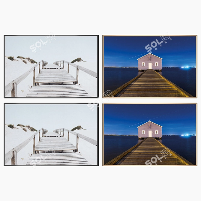 Elegant Wall Art Set with Multiple Frames 3D model image 2