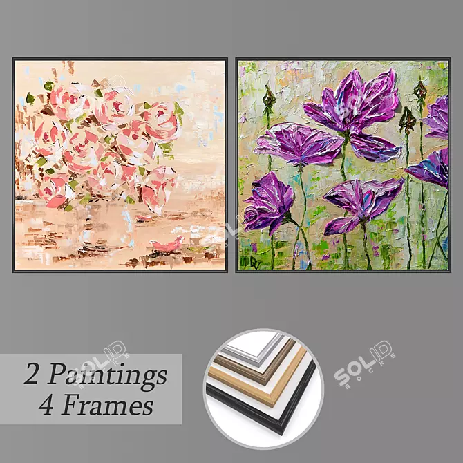 Elegant Wall Art Set 3D model image 1