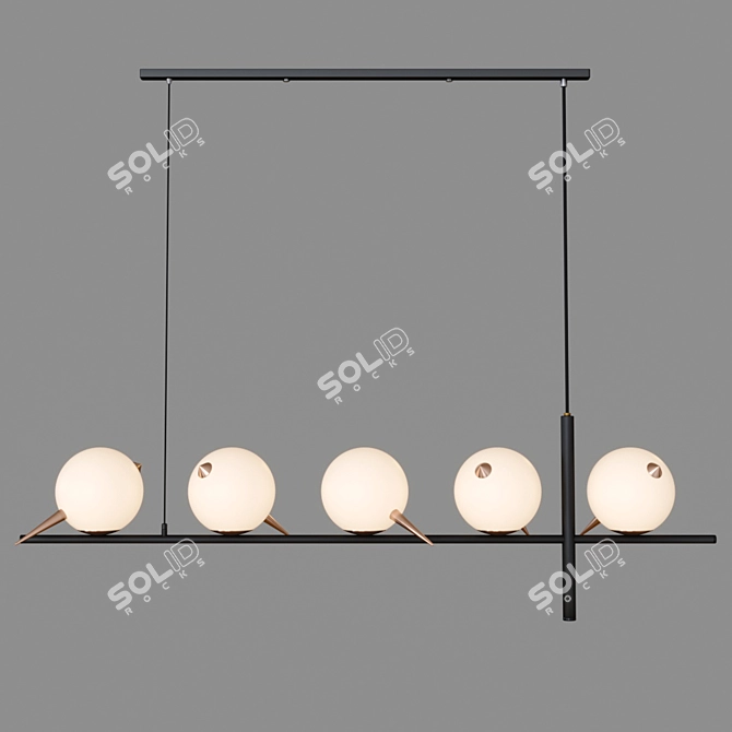 Modern Reel Pendant Light 3D model image 1