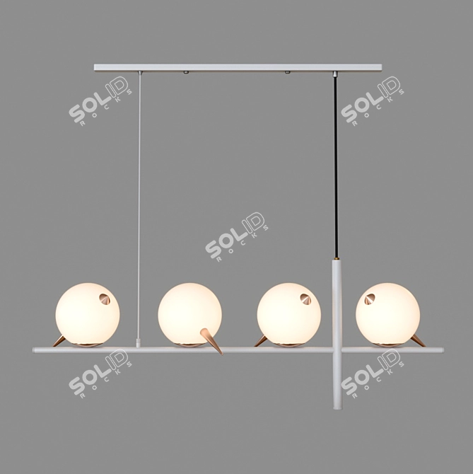 Modern Reel Pendant Light 3D model image 4