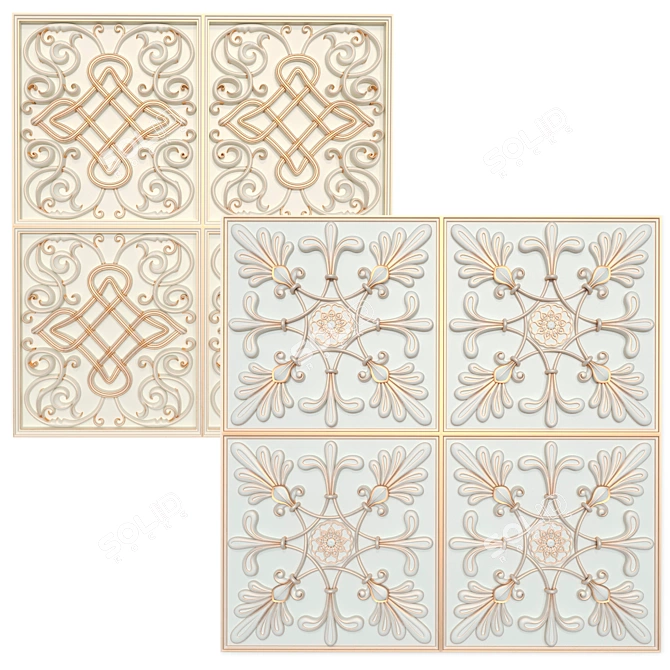 Decorative Panels Collection: Set of 7 STL Files 3D model image 1