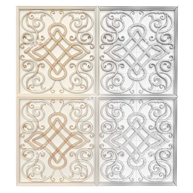 Decorative Panels Collection: Set of 7 STL Files 3D model image 3