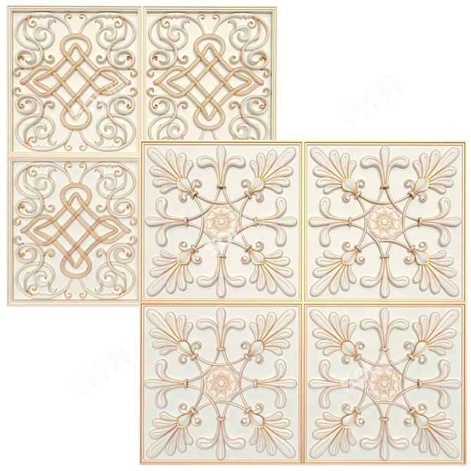 Decorative Panels Collection: Set of 7 STL Files 3D model image 4