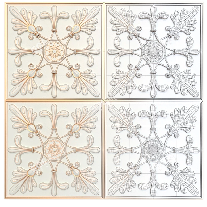 Decorative Panels Collection: Set of 7 STL Files 3D model image 7