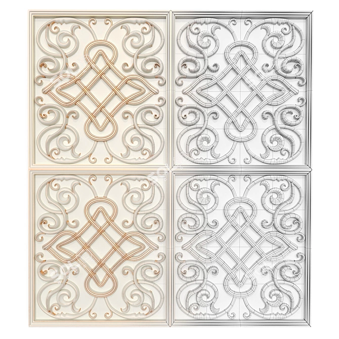 Decorative Panels Collection: Set of 7 STL Files 3D model image 9