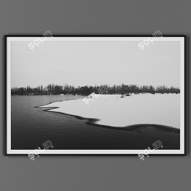 Black Framed Art Print 3D model image 1