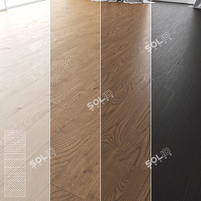 Premium Wood Floor Set - Variety of Styles 3D model image 1