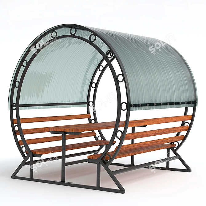 Metallic Polycarbonate Gazebo 3D model image 1