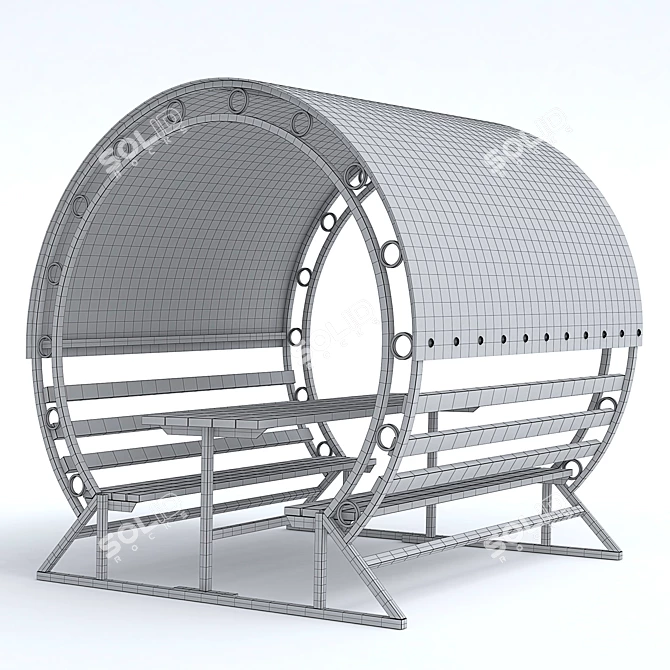 Metallic Polycarbonate Gazebo 3D model image 4