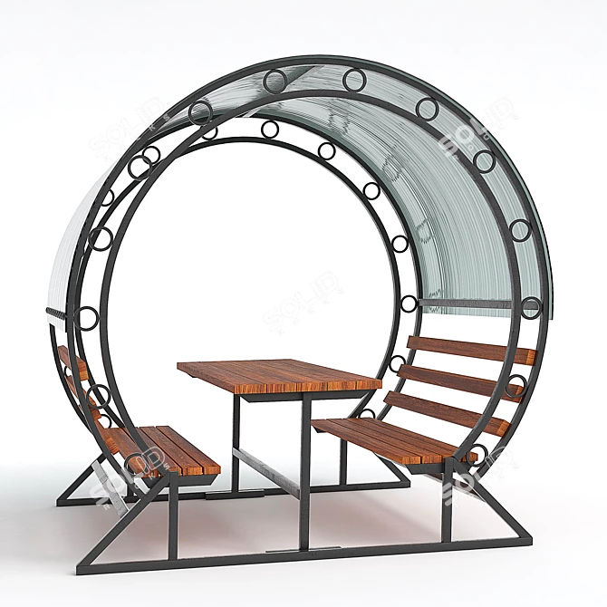 Metallic Polycarbonate Gazebo 3D model image 5