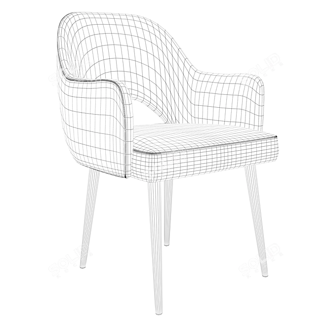 Elegant Scala Armchair - Ref. 1866 3D model image 5