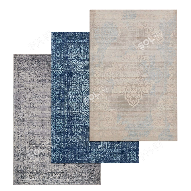 Luxury Carpet Set: Versatile Textures 3D model image 1