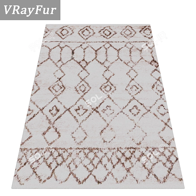 Luxurious 3-Piece Carpets Set 3D model image 2