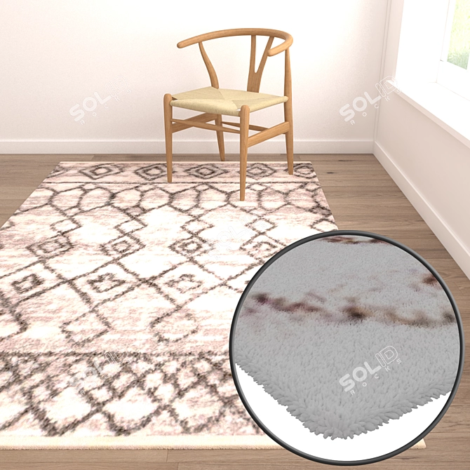 Luxurious 3-Piece Carpets Set 3D model image 5