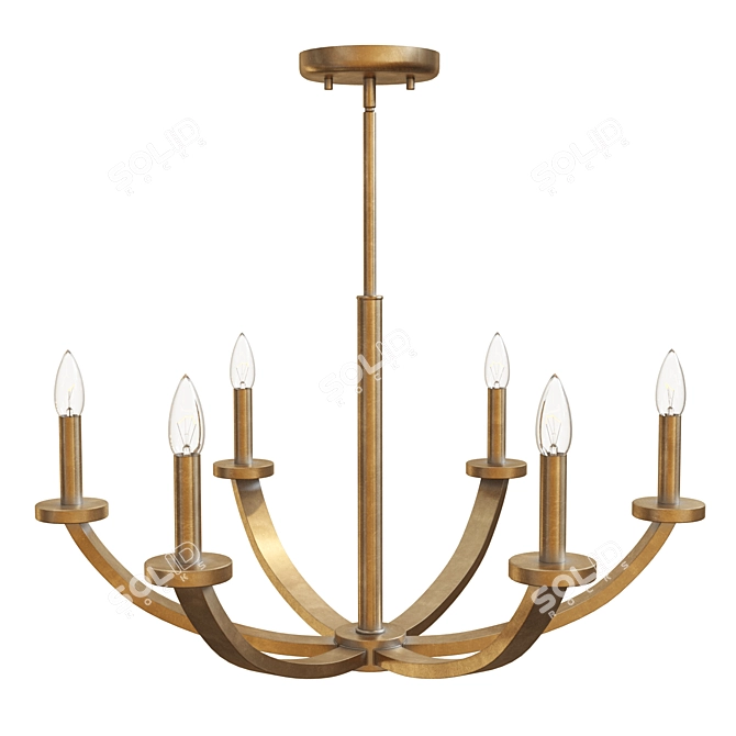 Sleek Erindale Steel Chandelier - Exquisite Lighting 3D model image 1