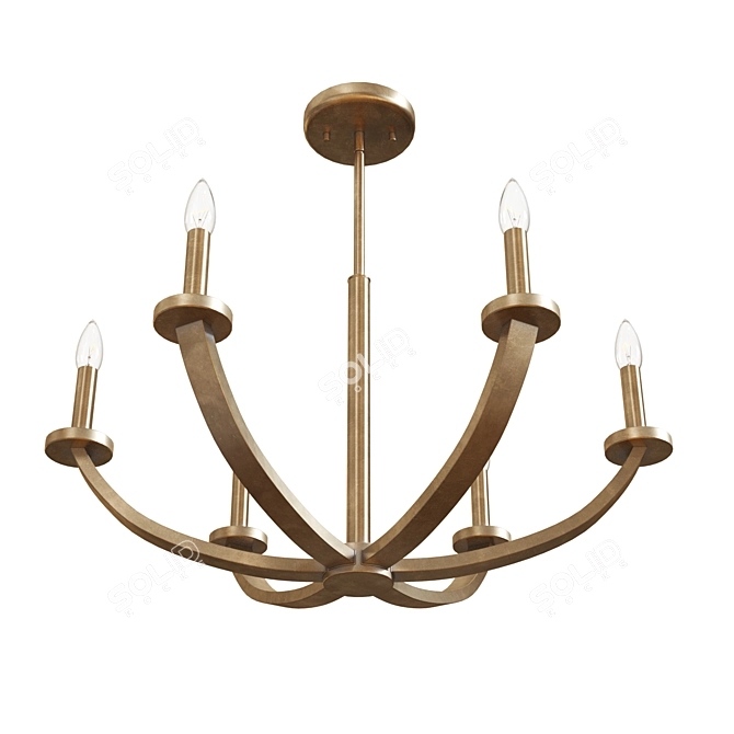 Sleek Erindale Steel Chandelier - Exquisite Lighting 3D model image 2