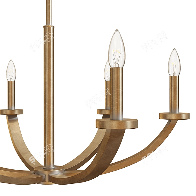 Sleek Erindale Steel Chandelier - Exquisite Lighting 3D model image 3