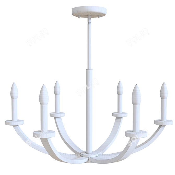 Sleek Erindale Steel Chandelier - Exquisite Lighting 3D model image 5