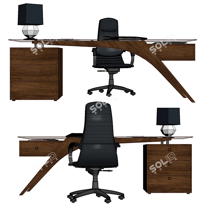 Modern Home and Office Table 3D model image 8