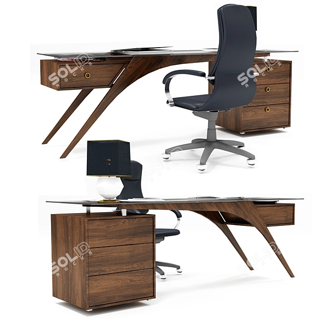 Modern Home and Office Table 3D model image 1