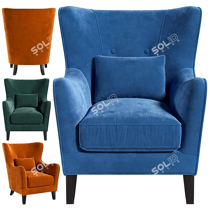 Contemporary Campo Armchair 3D model image 1
