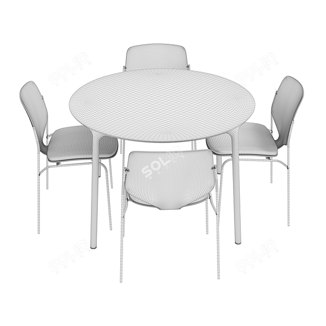 ELLE Nova Sea Chairs: Stylish Round Table Set 3D model image 5