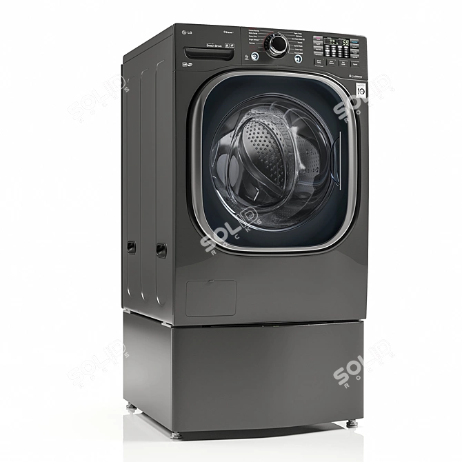 LG Twinwash WM4370HKA: The Ultimate Laundry Power Duo 3D model image 3