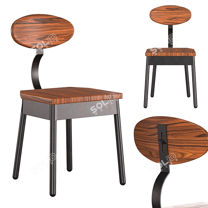 Ari Industrial Bar Chair: Stylish Design for Restaurants & Bars 3D model image 1