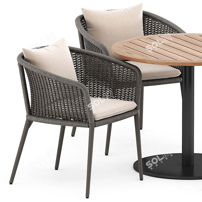 Elegant Knot Armchair & Stem 003 Table 3D model image 2