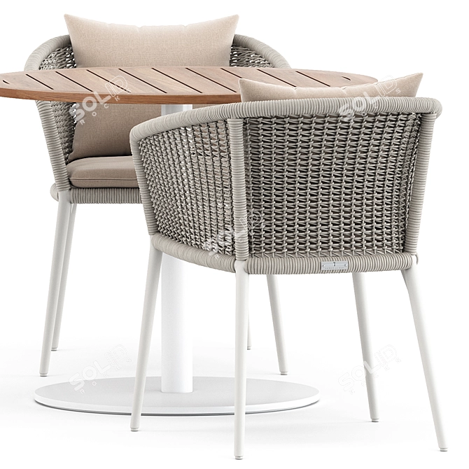 Elegant Knot Armchair & Stem 003 Table 3D model image 3