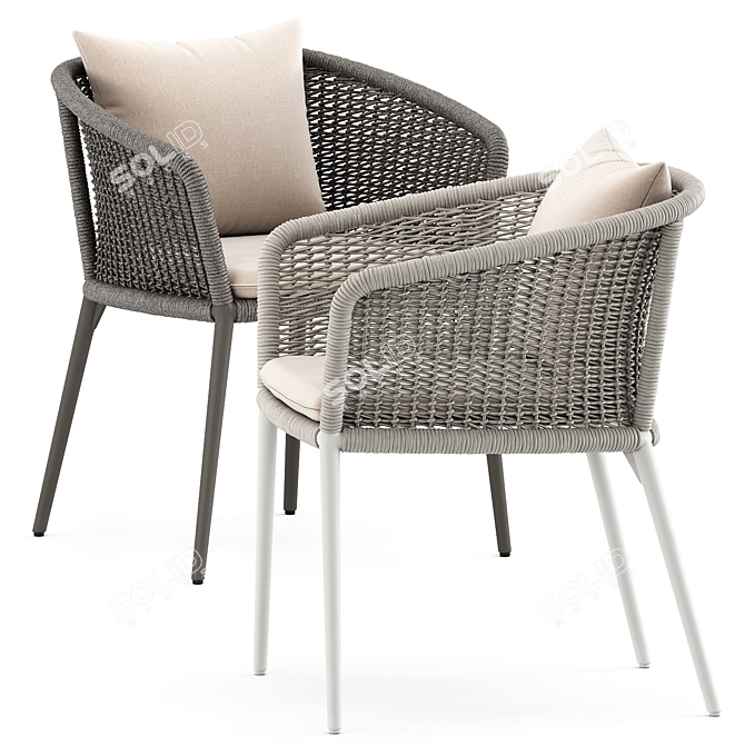 Elegant Knot Armchair & Stem 003 Table 3D model image 4