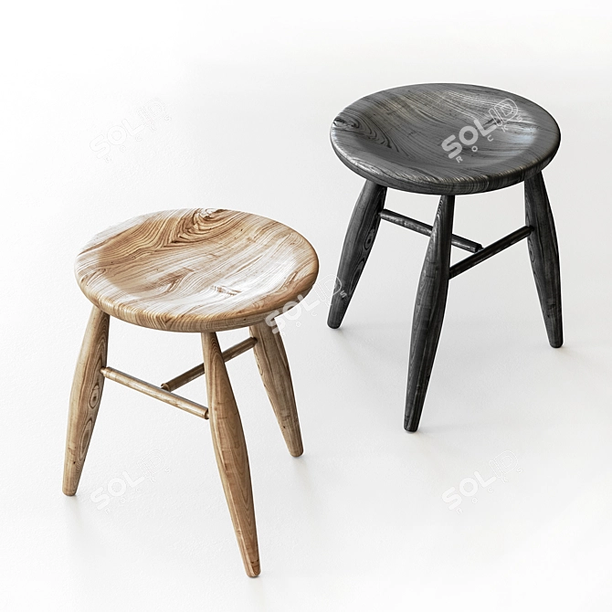 Modern Circle Chair Set 3D model image 1