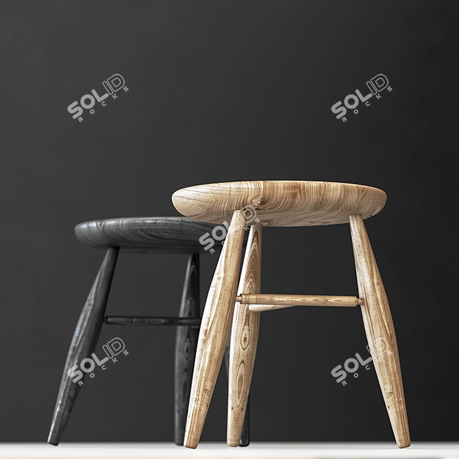 Modern Circle Chair Set 3D model image 3