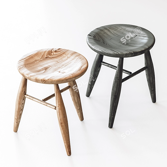 Modern Circle Chair Set 3D model image 6