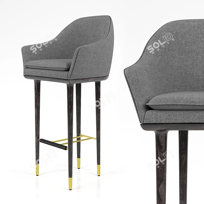 Stellar Luna Bar Chair: Sleek and Stylish 3D model image 1