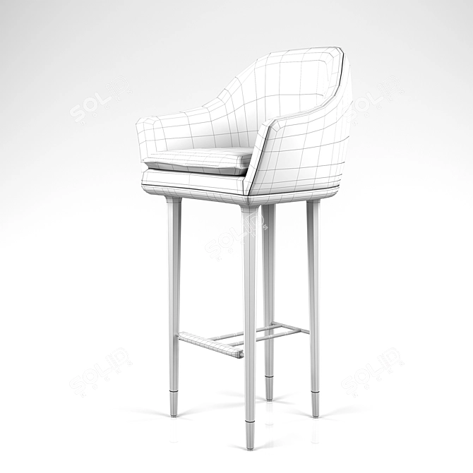 Stellar Luna Bar Chair: Sleek and Stylish 3D model image 3