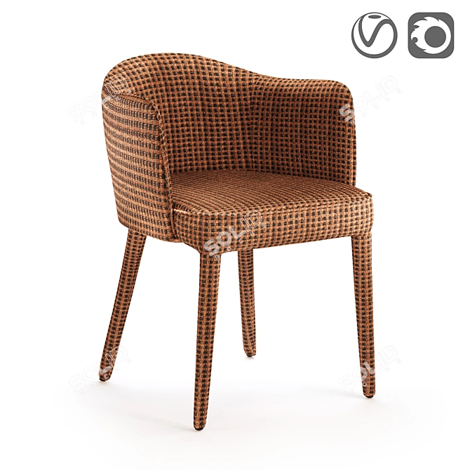 Leos Dining Chair: Stylish and Comfortable 3D model image 1