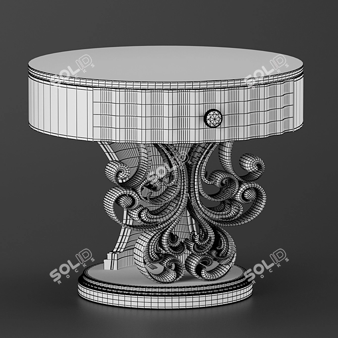 Classic White Gold Patina Bedside Table 3D model image 3