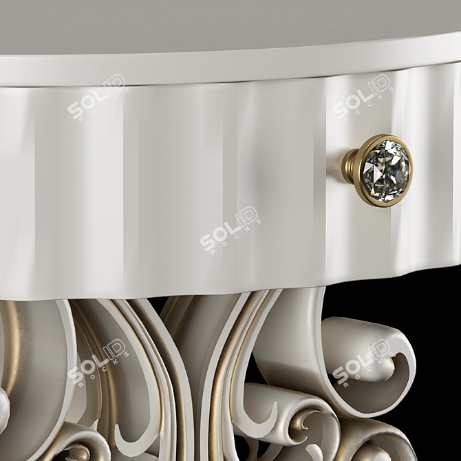 Classic White Gold Patina Bedside Table 3D model image 7