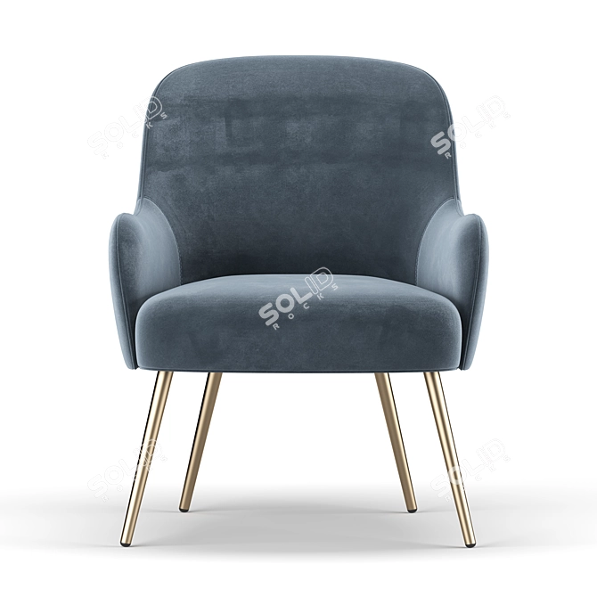 Elegant Camilla Dining Chair 3D model image 2