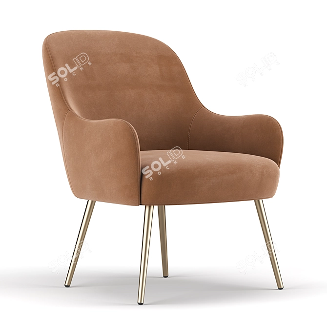 Elegant Camilla Dining Chair 3D model image 3