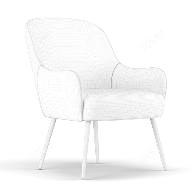 Elegant Camilla Dining Chair 3D model image 4