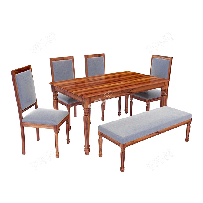 Stylish Dining Set: Table & Chair 3D model image 1